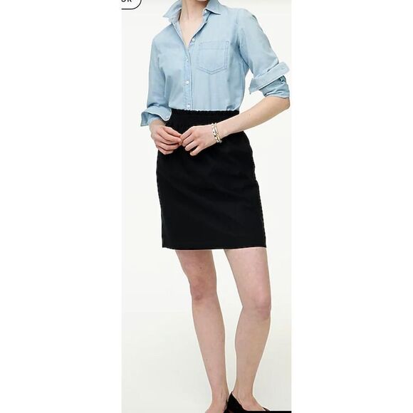 NWT J crew linen cotton blend black skirt size 22 - Picture 1 of 5